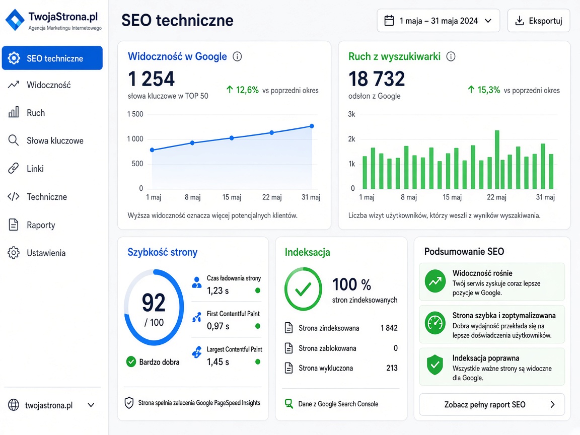Opieka nad stroną, SEO techniczne, rozwój